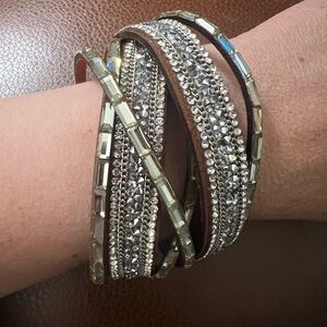Silver and Brown Multi-Strand Bracelet